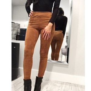 Express Faux Suede Ankle Zip Leggings